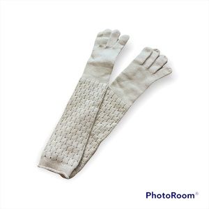 Loro Piana baby cashmere long pointelle gloves